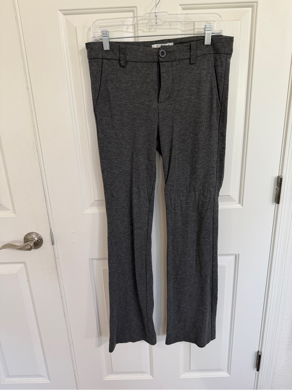 CAbi Women's Dark Gray Straight-Leg Trousers